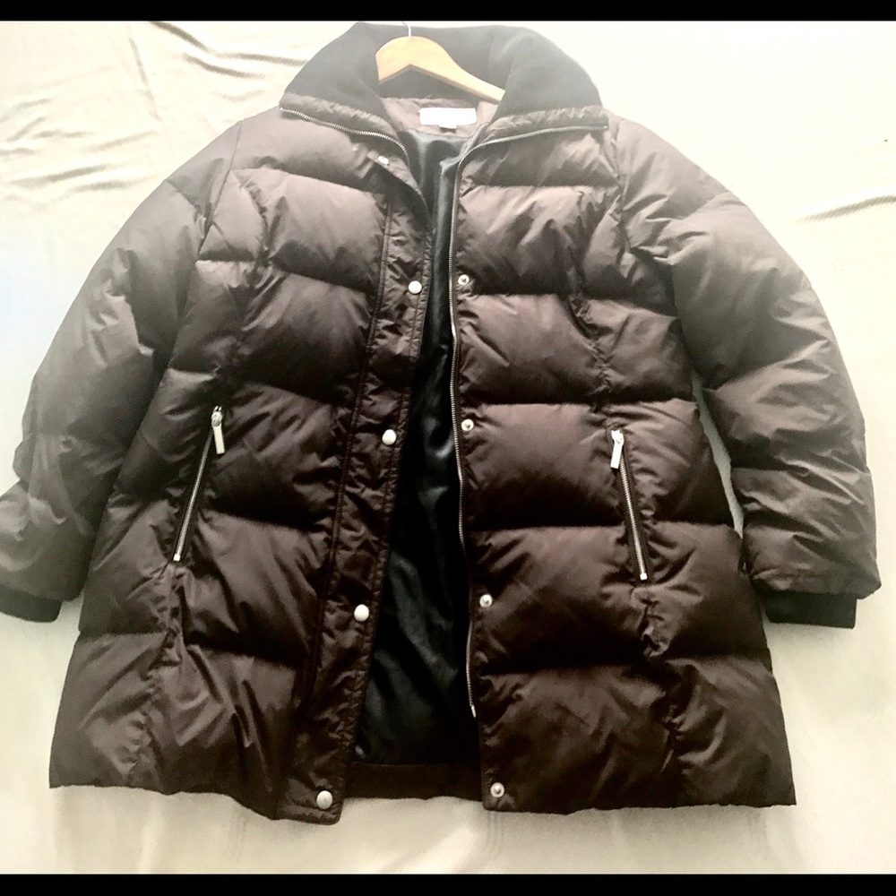 Michael Kors puffer down coat jacket brown